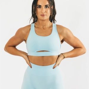 Alphalete Trinity Sports Bra - Arctic Blue (M) New Unused